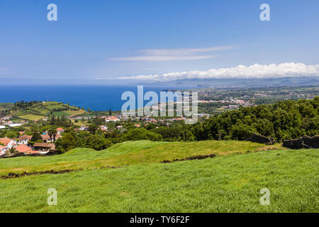 Paysage autour de Capelas sur l'île de São Miguel, Açores, Portugal Banque D'Images