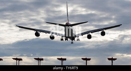 Richmond, Colombie-Britannique, Canada. 23 Juin, 2019. Un British Airways Airbus A380-841 G-XLEE) Avion de ligne atterrit à l'Aéroport International de Vancouver. Credit : Bayne Stanley/ZUMA/Alamy Fil Live News Banque D'Images