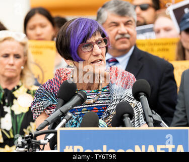 Le Représentant CFDT (D-CT) s'exprimant lors d'un rassemblement contre le projet États-Unis-Mexique-Canada (USMCA), le successeur proposé à l'ALENA, au Capitol. Banque D'Images