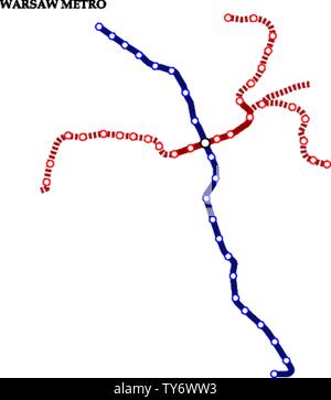 Plan de la station de métro de Varsovie, Métro, ville de modèle pour les transports route souterraine. Illustration de Vecteur