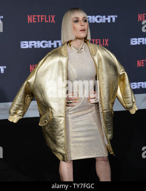 Diane Keaton acteur assiste à la première de The Motion Picture science-fiction thriller 'Luminosité' au Regency Village Theatre dans la section de Westwood Los Angeles le 13 décembre 2017. Scénario : Situé dans un monde où les créatures mystiques vivent côte à côte avec les humains. Un cop est forcé de travailler avec un orque pour trouver une arme tout le monde est prêt à tuer pour. Photo par Jim Ruymen/UPI Banque D'Images