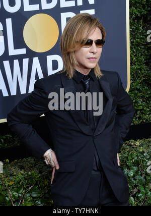 Yoshiki musicien assiste à la 75e assemblée Golden Globe Awards au Beverly Hilton Hotel à Beverly Hills, Californie le 7 janvier 2018. Photo par Jim Ruymen/UPI Banque D'Images