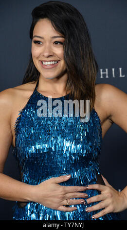 Gina Rodriguez Acteur assiste à la première de the motion picture sci-fi 'Thriller' Annihilation au Regency Village Theatre dans la section de Westwood Los Angeles le 13 février 2018. Scénario : Après le mari d'un biologiste disparaît, elle s'inscrit à une dangereuse expédition secrète, dans une zone de catastrophe écologique, où les lois de la nature ne s'appliquent pas. Photo par Jim Ruymen/UPI Banque D'Images