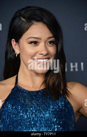 Gina Rodriguez Acteur assiste à la première de the motion picture sci-fi 'Thriller' Annihilation au Regency Village Theatre dans la section de Westwood Los Angeles le 13 février 2018. Scénario : Après le mari d'un biologiste disparaît, elle s'inscrit à une dangereuse expédition secrète, dans une zone de catastrophe écologique, où les lois de la nature ne s'appliquent pas. Photo par Jim Ruymen/UPI Banque D'Images