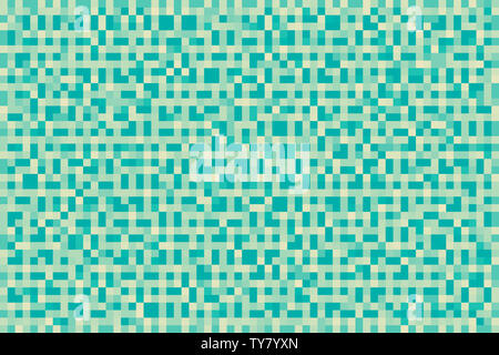 Abstract background bleu cyan. Texture avec blocs carrés de pixels. Motif en mosaïque. Banque D'Images