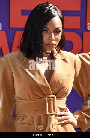 Singer Ashanti assiste à la 18e conférence annuelle de Microsoft à BET Awards Theatre de Los Angeles le 24 juin 2018. La cérémonie célèbre les réalisations dans le domaine du divertissement et rend hommage à la musique, les sports, la télévision et les films publiés entre le 1er avril 2017 et le 31 mars 2018. Photo par Gregg DeGuire/UPI Banque D'Images