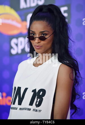 La chanteuse Ciara assiste à Nickelodeon Kids' Choice Awards 2018 Sport au Barker Hangar à Santa Monica, Californie le 19 juillet 2018. Photo de Chris Chew/UPI Banque D'Images