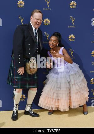 Acteurs Peter Mackenzie (L) et Martin Marsai assister au 70e congrès annuel de Primetime Emmy Award lors du Microsoft Theatre dans le centre-ville de Los Angeles le 17 septembre 2018. Photo par Christine Chew/UPI Banque D'Images