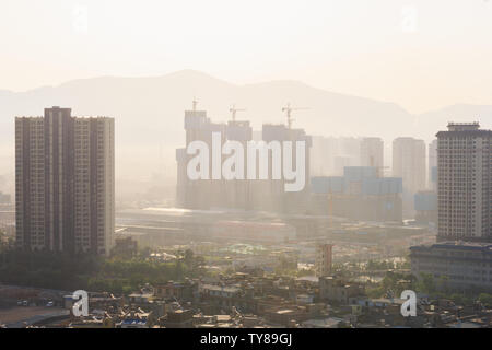 Ville fantôme chinois pollué le matin Banque D'Images