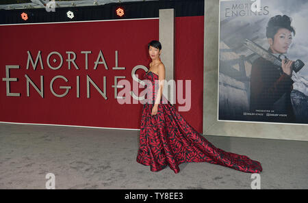 Jihae assiste à la première de 'Mortal des moteurs au Regency Village Theatre de Los Angeles, Californie le 5 décembre 2018. Photo de Chris Chew/UPI Banque D'Images