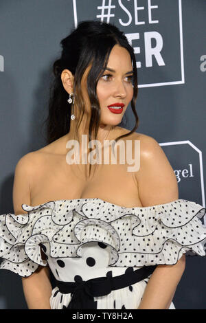 L'actrice Olivia Munn assiste à la 24e édition du Critics' Choice Awards à Barker Hanger à Santa Monica, Californie le 13 janvier 2019. Photo par Jim Ruymen/UPI Banque D'Images