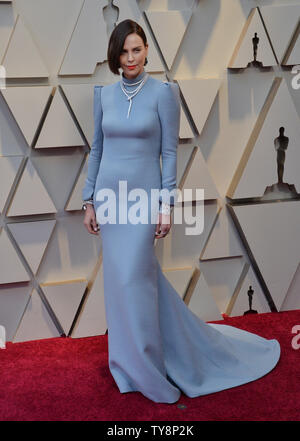 Charlize Theron arrive sur le tapis rouge pour la 91e Academy Awards annuels au Kodak Theater à Hollywood de Los Angeles le 24 février 2019. Photo par Jim Ruymen/UPI Banque D'Images