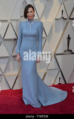 Charlize Theron arrive sur le tapis rouge pour la 91e Academy Awards annuels au Kodak Theater à Hollywood de Los Angeles le 24 février 2019. Photo par Jim Ruymen/UPI Banque D'Images