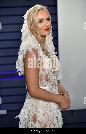 Ancienne skieuse alpine Lindsey Vonn arrive pour le Vanity Fair Oscar Party au Wallis Annenberg Center for the Performing Arts à Los Angeles, Californie le 24 février 2019. Photo par Christine Chew/UPI Banque D'Images