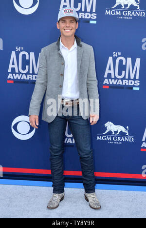 Granger Smith assiste à la 54th annual Academy of Country Music Awards qui a eu lieu au MGM Grand Garden Arena de Las Vegas, Nevada le 7 avril 2019. Le spectacle sera diffusé en direct sur CBS. Photo par Jim Ruymen/UPI Banque D'Images