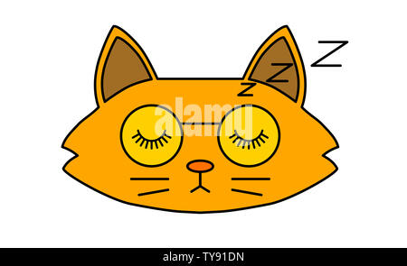 Cute cartoon chaton icons set Banque D'Images