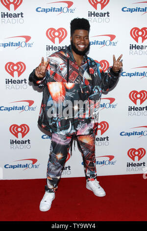 Khalid assiste au iHeartRadio Music Festival à T-Mobile Arena de Las Vegas, Nevada le 23 septembre 2017. Photo de James Atoa/UPI Banque D'Images