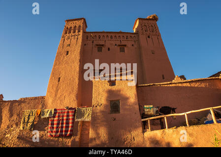 Ancien château à Ait Benhaddou, Maroc Banque D'Images