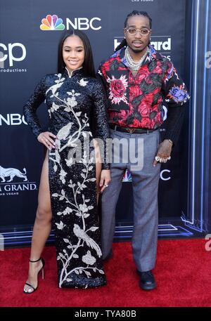 (L-R) et Saweetie Quavo de Migos arrivent pour le 2019 Billboard Music Awards au MGM Grand Garden Arena de Las Vegas, Nevada le 1 mai, 2019. Photo par Jim Ruymen/UPI Banque D'Images