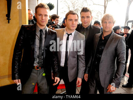 Boyband irlandais Westlife assister à 'La South Bank Show Awards" au Dorchester Hotel à Londres le 29 janvier 2008. (Photo d'UPI/Rune Hellestad) Banque D'Images