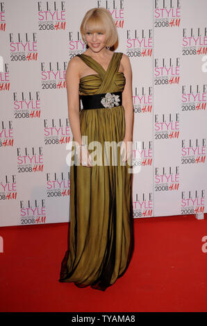 La chanteuse australienne Kylie Minogue assiste à 'Elle' à la remise des prix Style Westway à Londres le 12 février 2008. (Photo d'UPI/Rune Hellestad) Banque D'Images