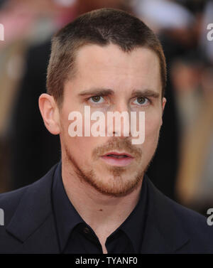 L'acteur britannique Christian Bale assiste à la première européenne de 'Dark Knight' à Odéon, Leicester Square à Londres le 21 juillet 2008. (Photo d'UPI/Rune Hellestad) Banque D'Images