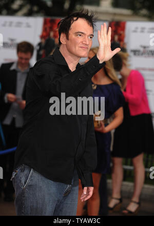 Directeur américain Quentin Tarantino assiste à la première de "Inglorious Basterds" à Odéon, Leicester Square à Londres le 23 juillet 2009. (Photo d'UPI/Rune Hellestad) Banque D'Images