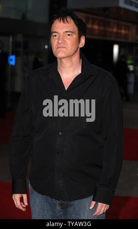 Directeur américain Quentin Tarantino assiste à la première de "Inglorious Basterds" à Odéon, Leicester Square à Londres le 23 juillet 2009. (Photo d'UPI/Rune Hellestad) Banque D'Images