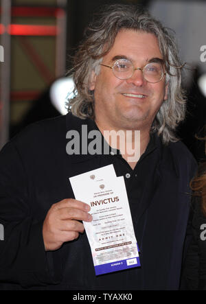Directeur britannique Paul Greengrass assiste à la première de 'Invictus' à l'Odeon West End, Leicester Square à Londres le 31 janvier 2010. Rune Hellestad/UPI Banque D'Images