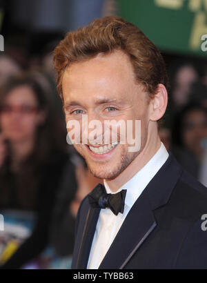 L'acteur anglais Tom Hiddleston assiste à la première européenne de 'Merveille Avengers assemble' à vue Westfield à Londres le 19 avril 2012. UPI/Paul Treadway Banque D'Images
