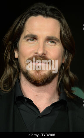 L'acteur britannique Christian Bale assiste à la première de 'exode : Dieux et rois' première mondiale à Odéon, Leicester Square à Londres le 3 décembre 2014. UPI/ Rune Hellestad Banque D'Images