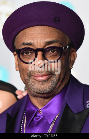 Directeur américain Spike Lee assiste au tapis rouge les arrivées à la British Academy Film Awards au Royal Albert Hall de Londres le 10 février 2019. Photo par Rune Hellestad/UPI Banque D'Images