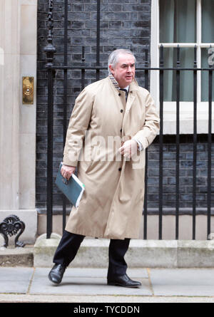 Procureur général britannique Geoffrey Cox quitte No10 Downing St. après une rencontre avec le premier ministre Theresa mai à Londres le 13 mars 2019. Le Parlement est confronté à un nouveau vote sur Brexit aujourd'hui Photo par Hugo Philpott/UPI Banque D'Images