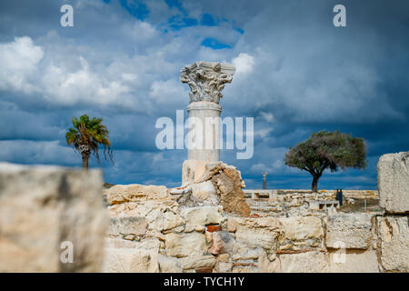 Bischofskirche Ausgrabungsstaette, Basilique, Kourion, Zypern Banque D'Images