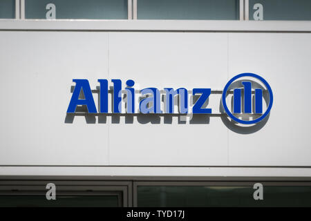 Berlin, Allemagne - Juin 2019 : le logo de la marque d'Allianz. Allianz SE est une société de services financiers multinationale allemande basée à Munich, Allemagne Banque D'Images