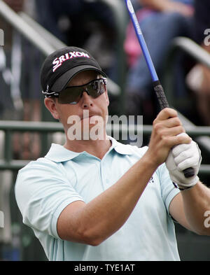 De Suède Henrik Stenson tees off sur le 10e trou lors de la ronde 2 de la World Golf Championships - CA Championship à Doral Country Club de Doral, Floride le 13 mars 2009. (Photo d'UPI/Michael Bush) Banque D'Images