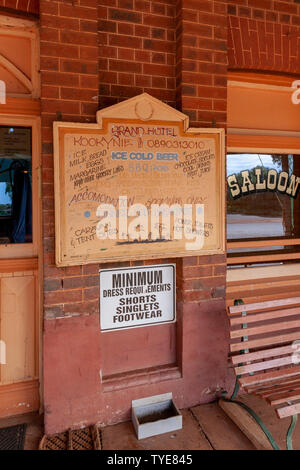 Le Grand Hôtel, le Britannia street, Kookynie, nord-est de l'or, l'ouest de l'Australie. Banque D'Images