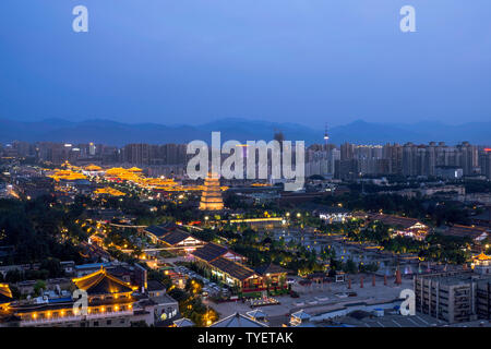 Xi'an 2018 Année Plus La Chine, la Grande Pagode de l'Oie Sauvage, Datang nuit City, New Chinatown Banque D'Images