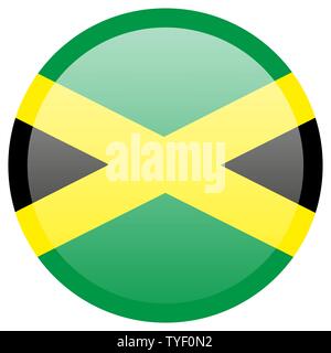 Waving Flag de la Jamaïque. Textile drapeau jamaïcain qui flotte. La Croix, noir, vert et or. Illustration de Vecteur