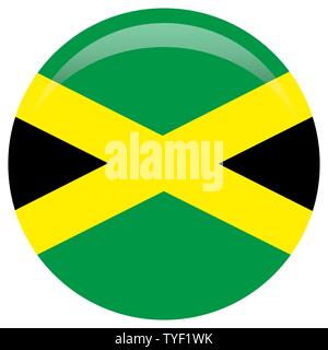 Waving Flag de la Jamaïque. Textile drapeau jamaïcain qui flotte. La Croix, noir, vert et or. Illustration de Vecteur