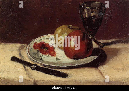 Paul Cézanne - Verre Pommes 1873 Banque D'Images