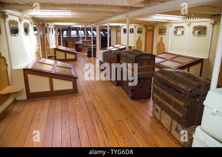 Saloon Promenade pont des passagers de première classe, le SS Great Britain de Brunel, la vapeur navire en cale sèche, maintenant un musée attraction en Bristol. UK. (109) Banque D'Images