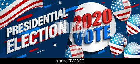 Élection présidentielle USA 2020 bannière. Illustration de Vecteur