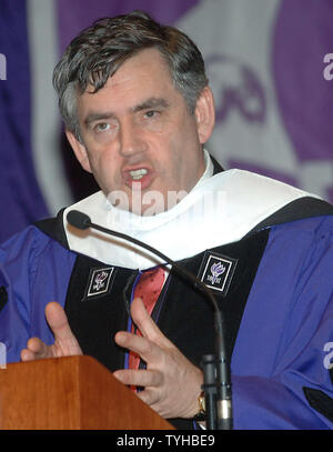 Gordon Brown, Chancelier de l'échiquier de l'Angleterre, le 14 décembre 2005. Brown a reçu un doctorat honorifique ès lettres degré au cours de cérémonies tenues à l'Université de New York. (Photo d'UPI/Ezio Petersen) Banque D'Images