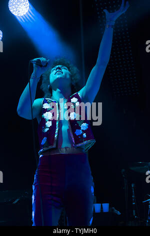 Greta Van Fleet effectuer à Forest Hill Stadium NYC avec : Greta Van Fleet Où : NYC, New York, United States Quand : 26 mai 2019 Credit : Patricia Schlein/WENN.com Banque D'Images