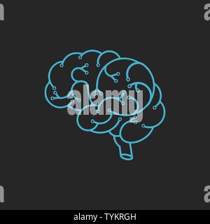 Logo du cerveau modèle vecteur conception silhouette Illustration de Vecteur