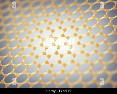 Le graphène est composé d'atomes de carbone distribués en modèle hexagonal en nanotechnologie, le graphène Banque D'Images