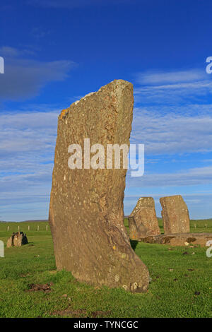 Vue sur les pierres de Stenness sur Orkney continentale Banque D'Images