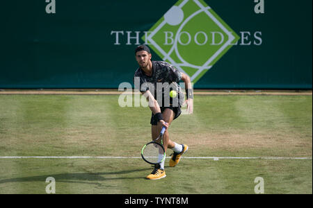 Slough, Royaume-Uni. 26 Juin, 2019. Khachanov Karen de la Russie au cours de l'événement d'exposition 2019 Tennis BOODLES à Stoke Park, Slough, Angleterre le 26 juin 2019. Photo par Andy Rowland. Credit : premier Media Images/Alamy Live News Banque D'Images