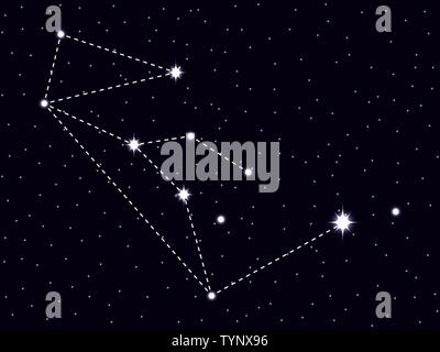 Lupus constellation. Ciel étoilé. Vector illustration Illustration de Vecteur